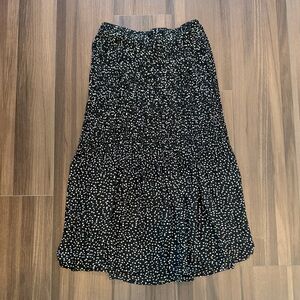 WD.NY Black and White Patterned Midi Skirt